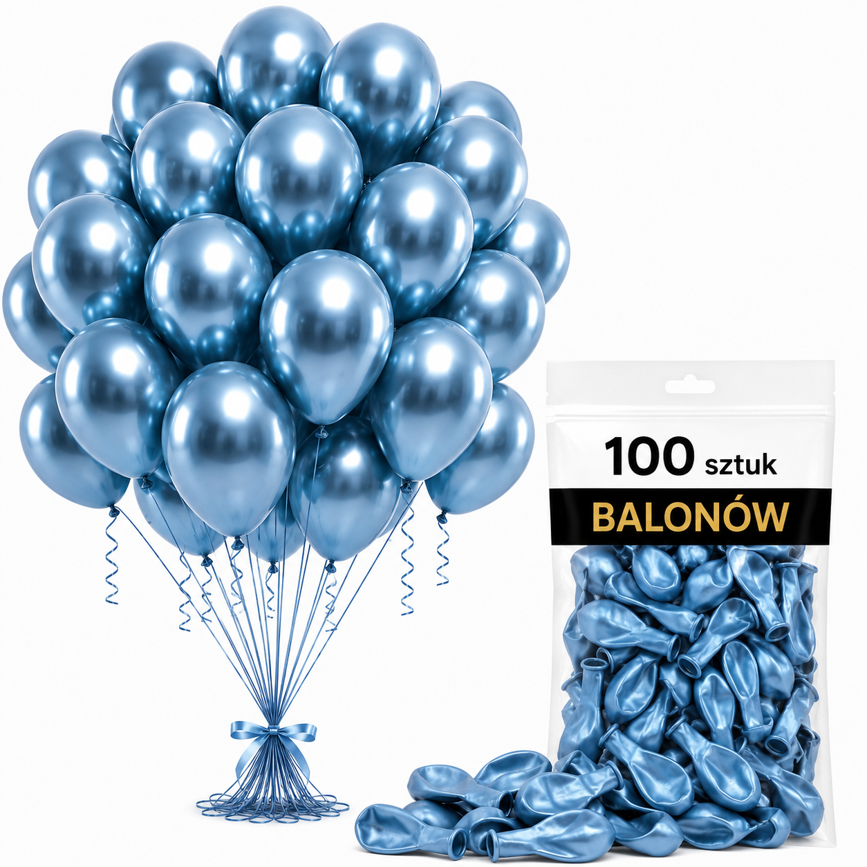 Balony_dekoracje_na_urodziny_lateksowe_niebieskie_chromowe_100_szt