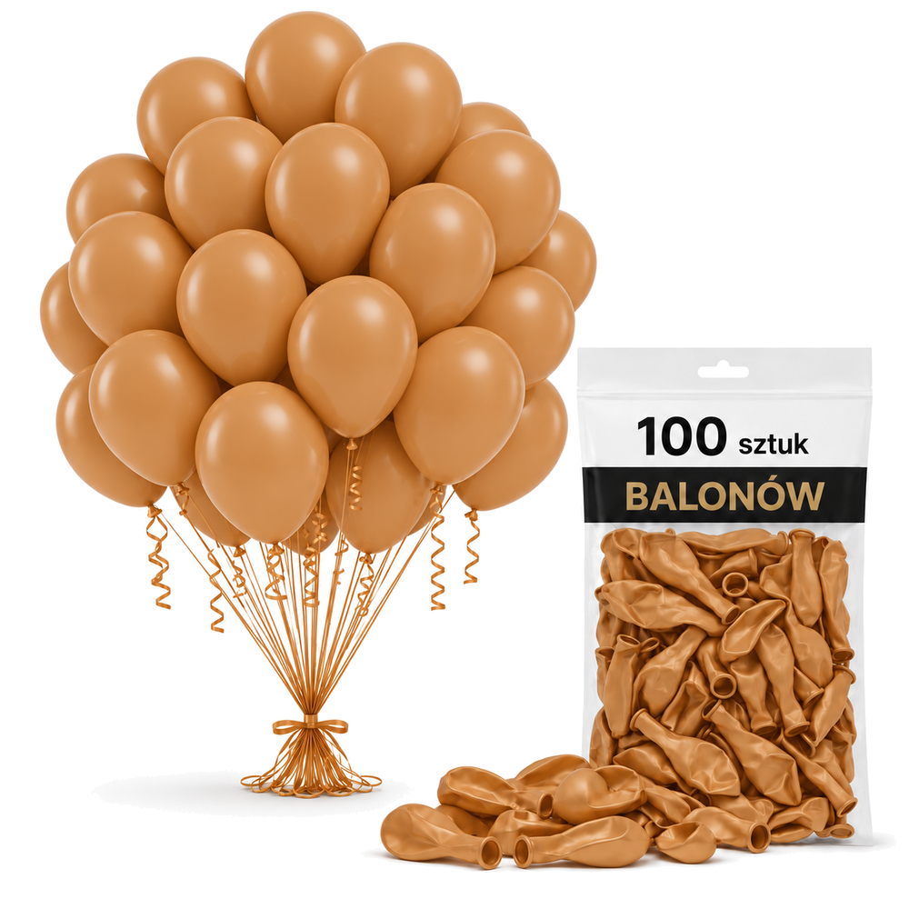 Balony pastelowe mokka 12cali 100szt