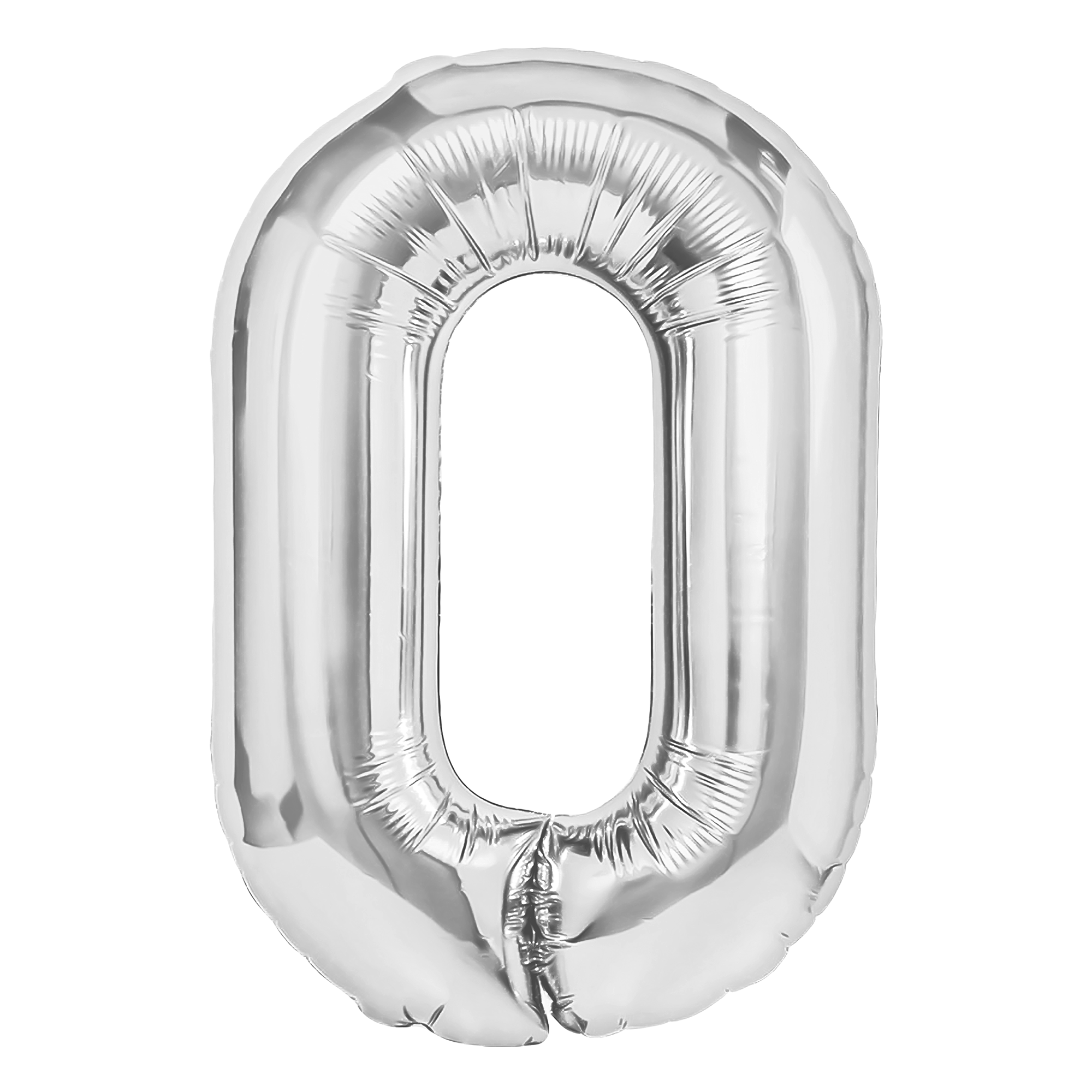 Balon foliowy cyfra 0 srebrny 70cm