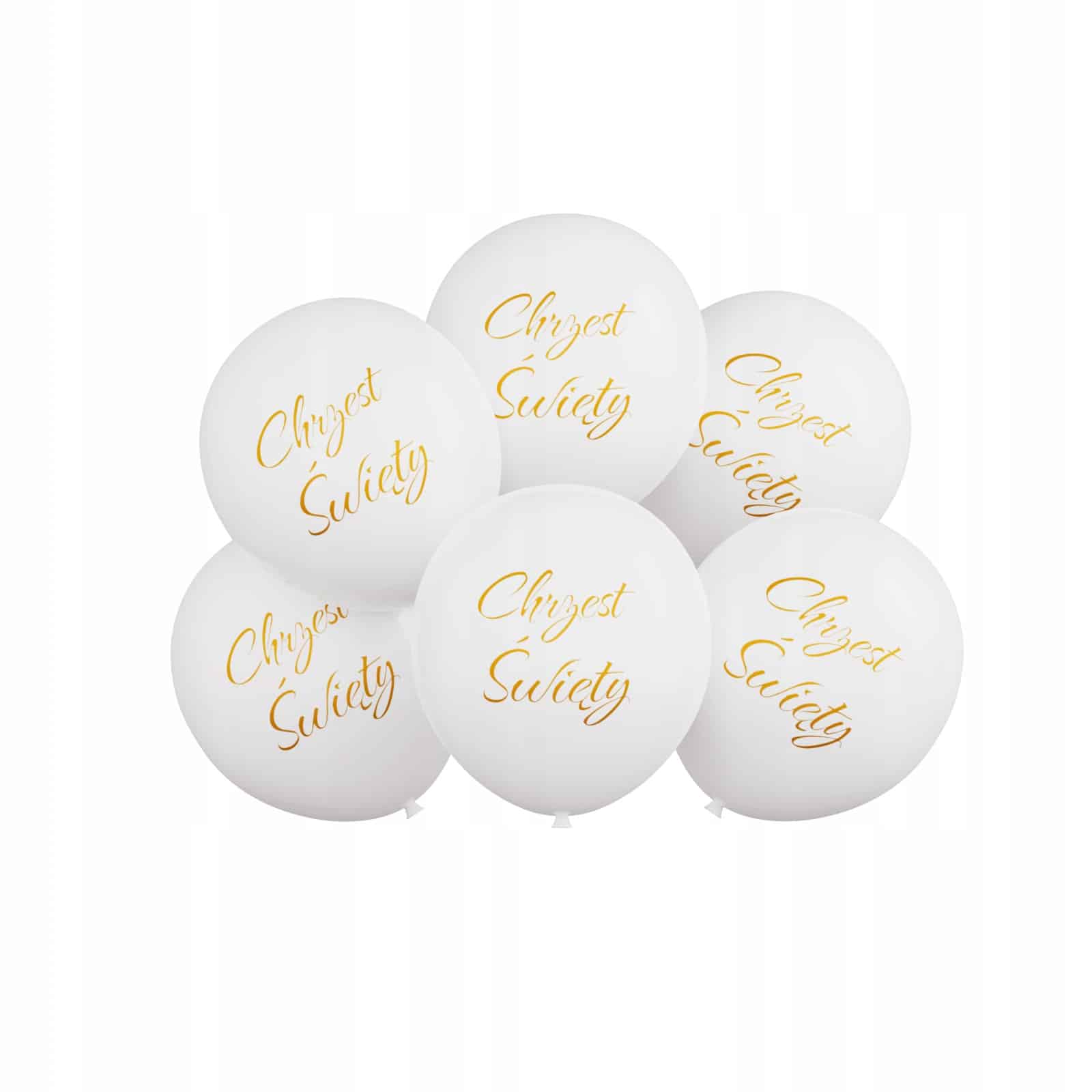 Balony dekoracje na CHRZEST ŚWIĘTY zestaw na Chrzest św. 30 CM 6szt złoty - obrazek 3