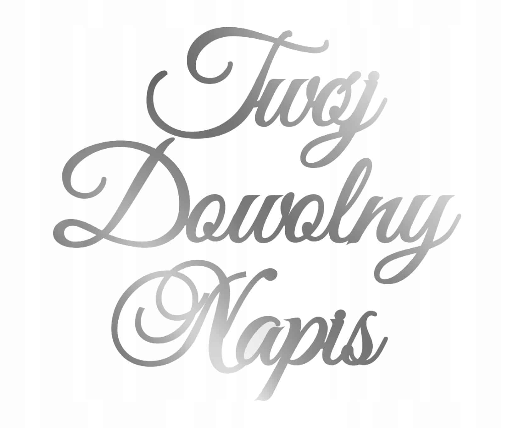 BANER GIRLANDA dekoracje twój dowolny napis SREBRNY