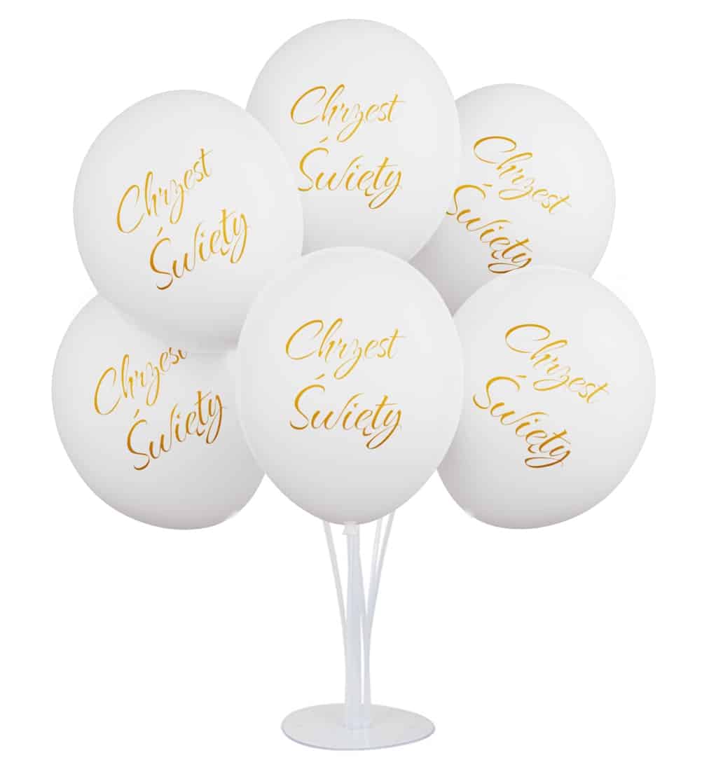 Balony dekoracje na CHRZEST ŚWIĘTY zestaw na Chrzest św. 30 CM 6szt złoty - obrazek 2